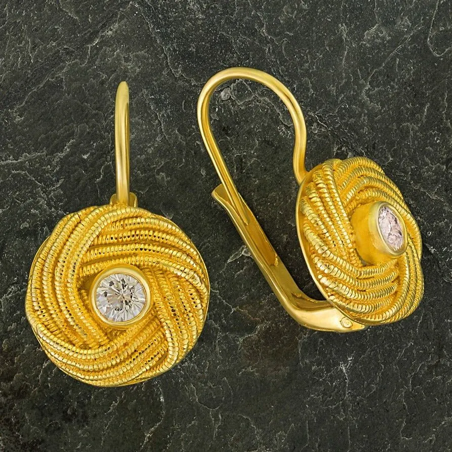 Cubic Zirconia Monkey's Fist Earrings