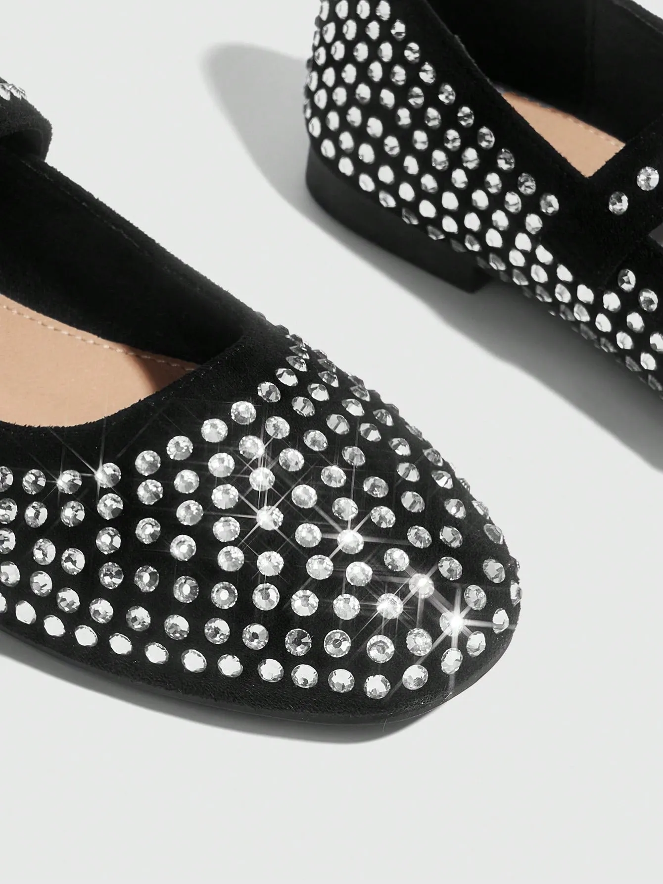 CUCCOO DOLLMOD Cuccoo Flat Round Toe Fashion Women Shoes With Large Rhinestone