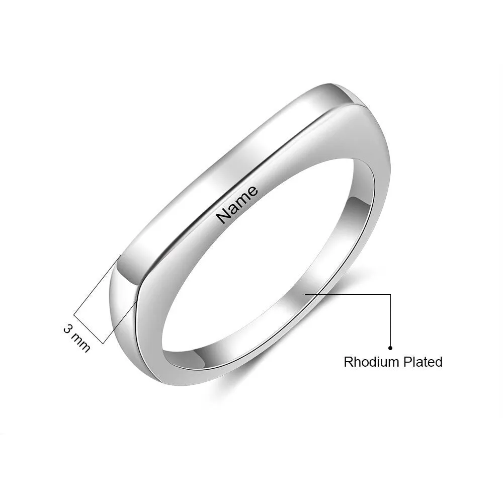 Customized Minimalist 1 Name Ring For Women