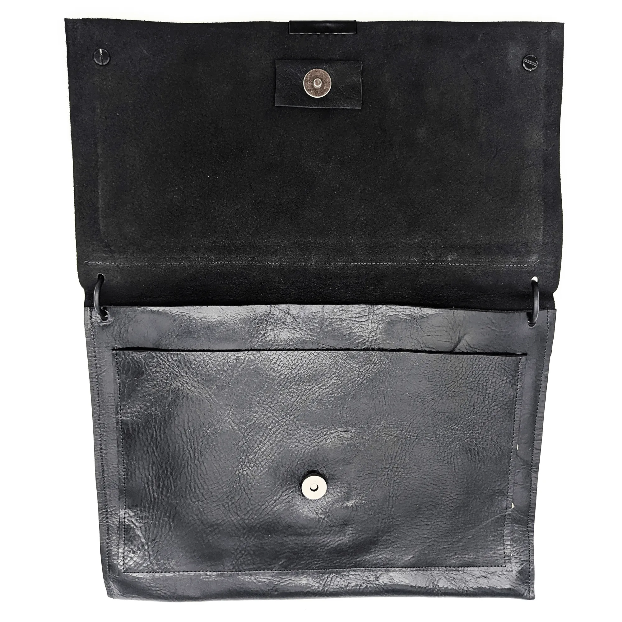 DAVID GALAN Leather Messenger Bag - Black New w/out Tags