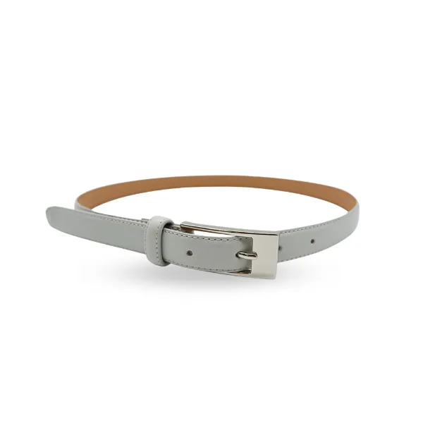 DEANEEN - Women's Light Grey Genuine Leather Belt