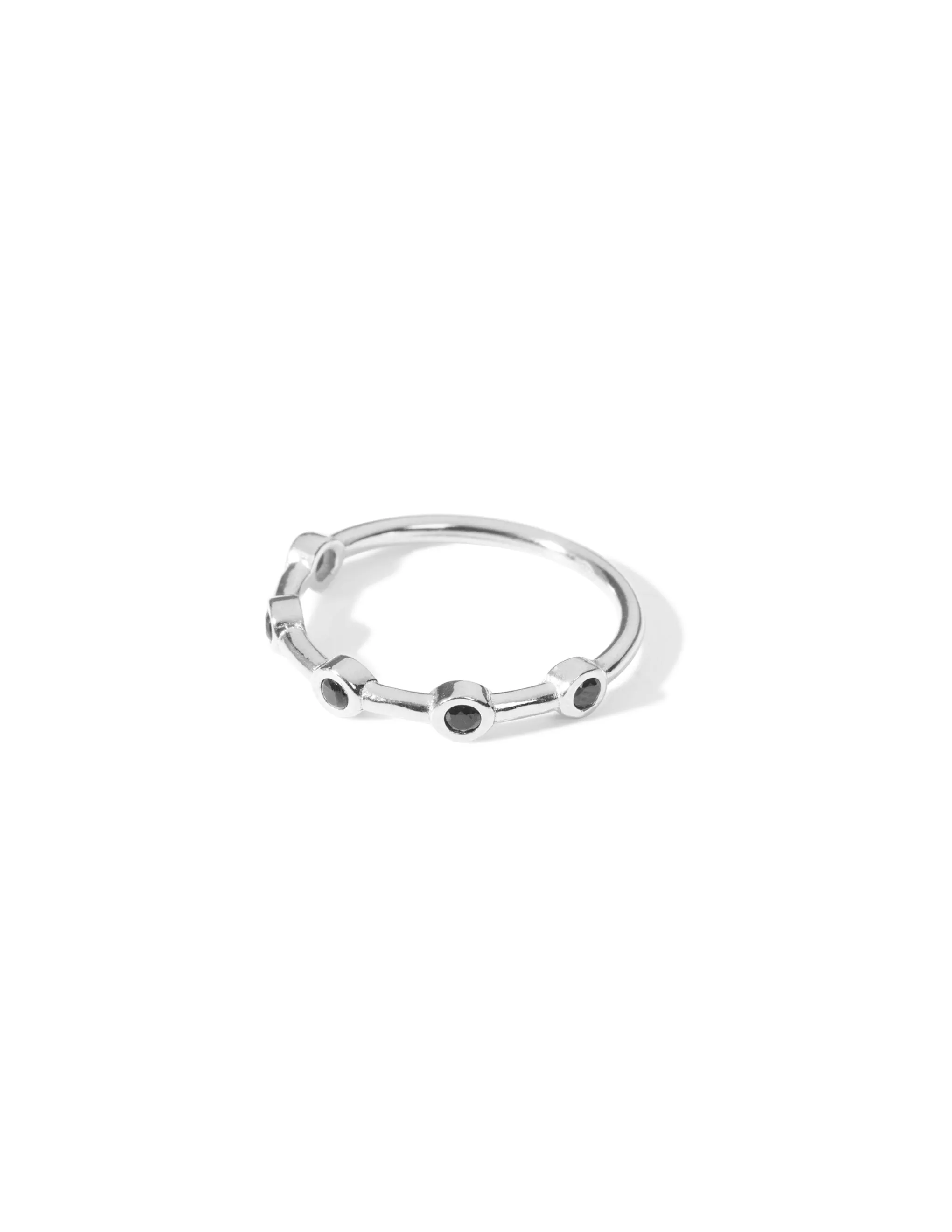 Demi Onyx Ring <br> Silver