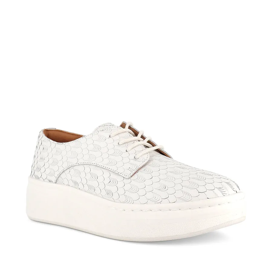 DERBY CITY LACEUP - WHITE GEO LEATHER