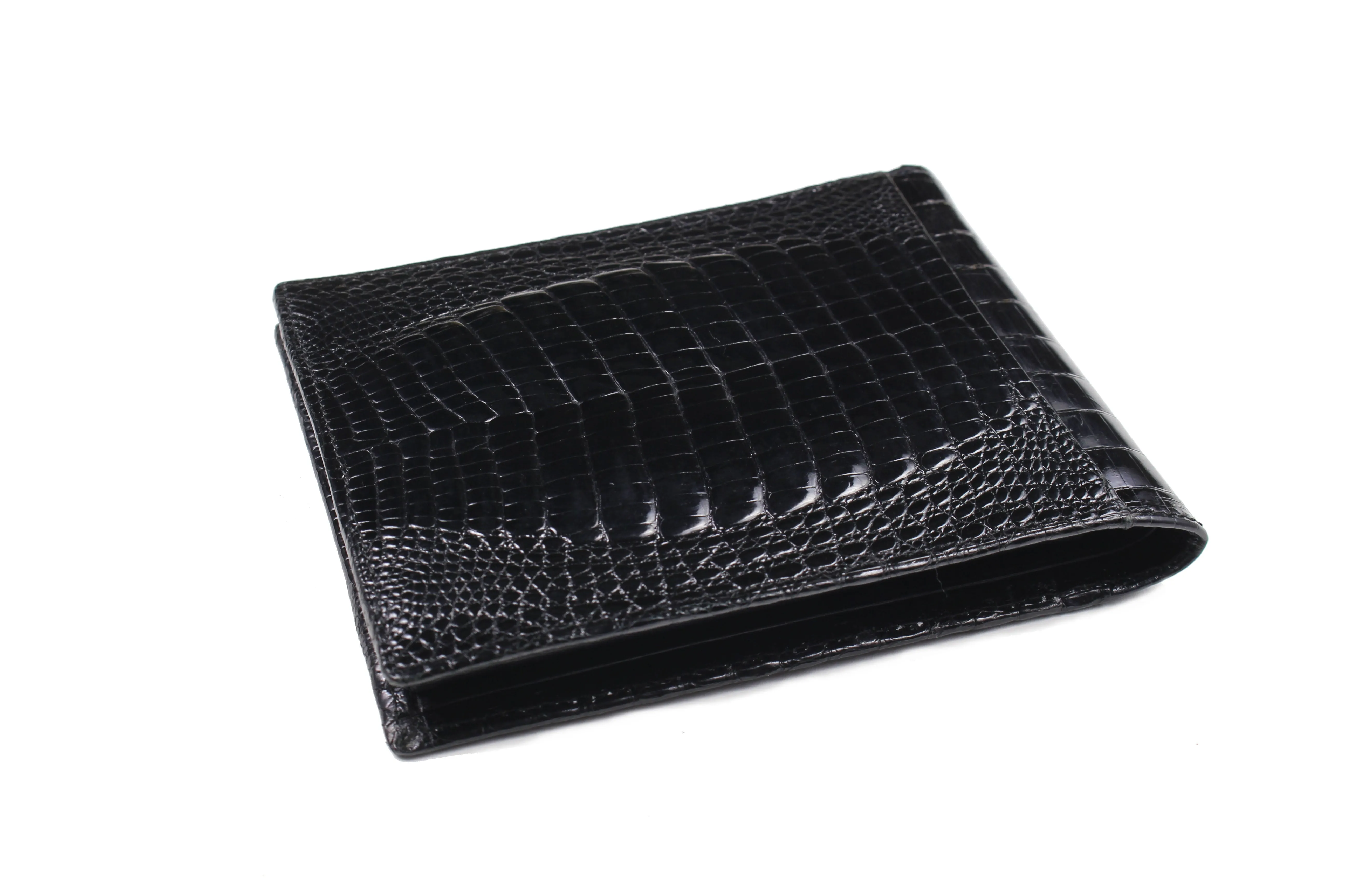 Double back baby crocodile skin wallet