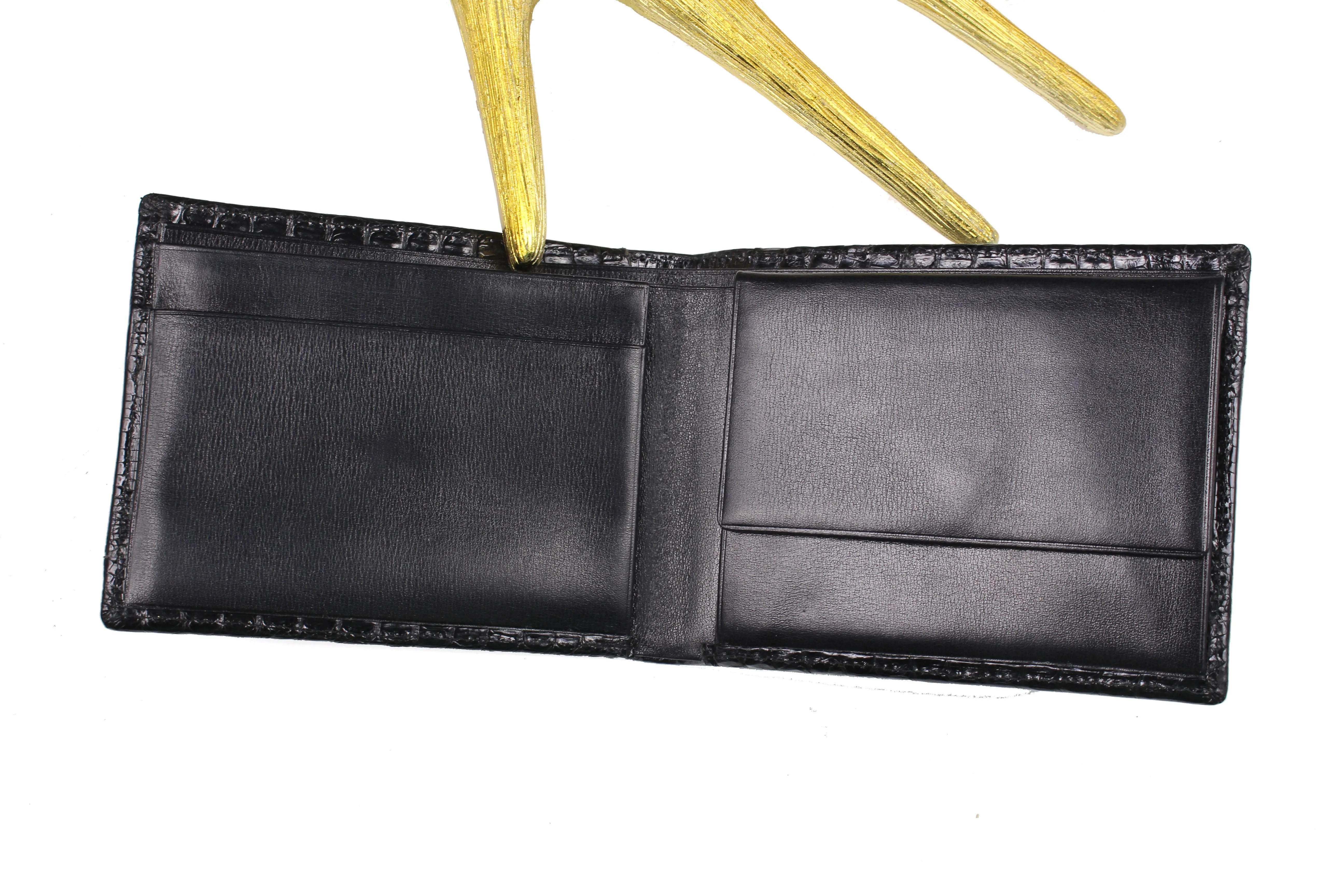 Double back baby crocodile skin wallet