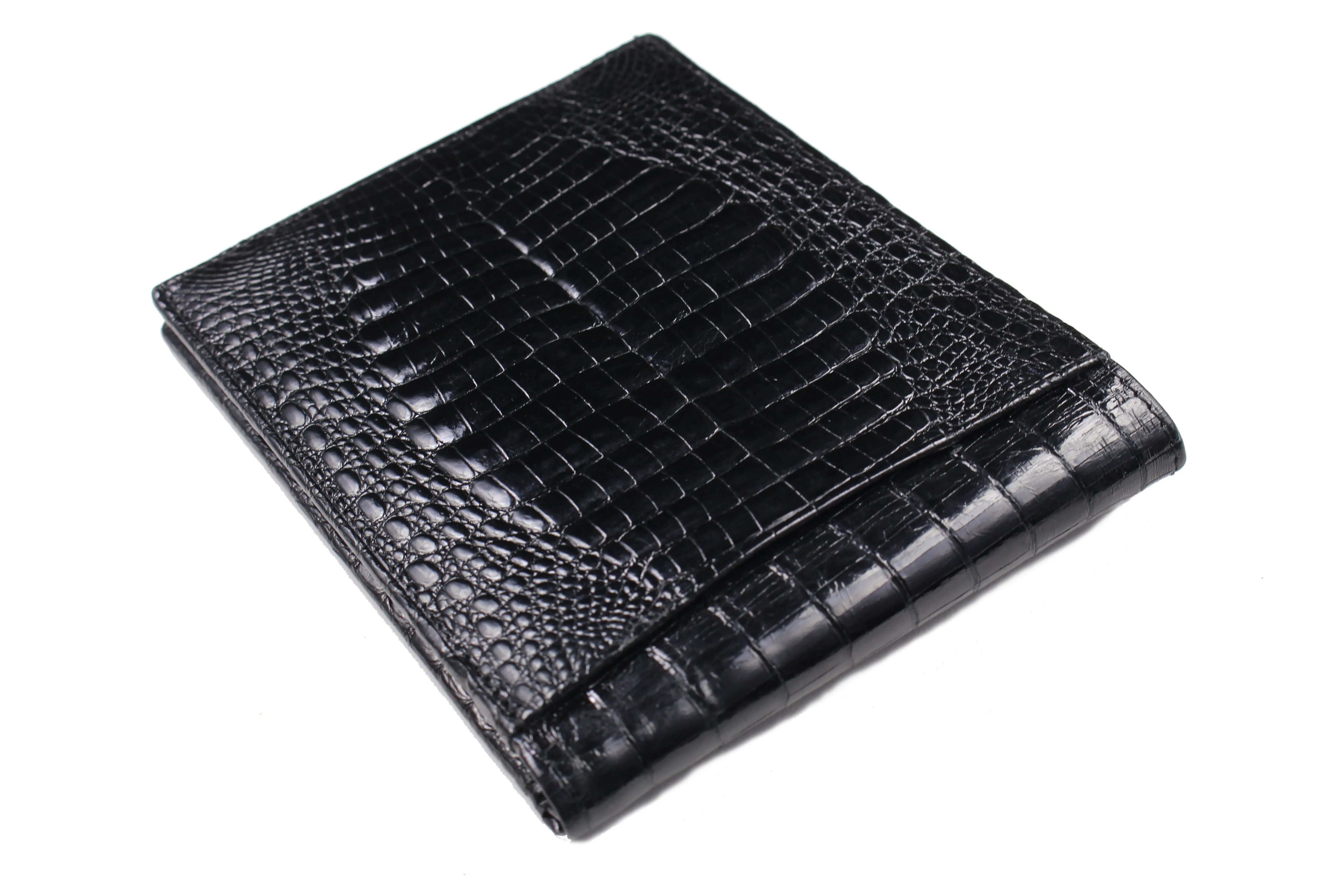 Double back baby crocodile skin wallet