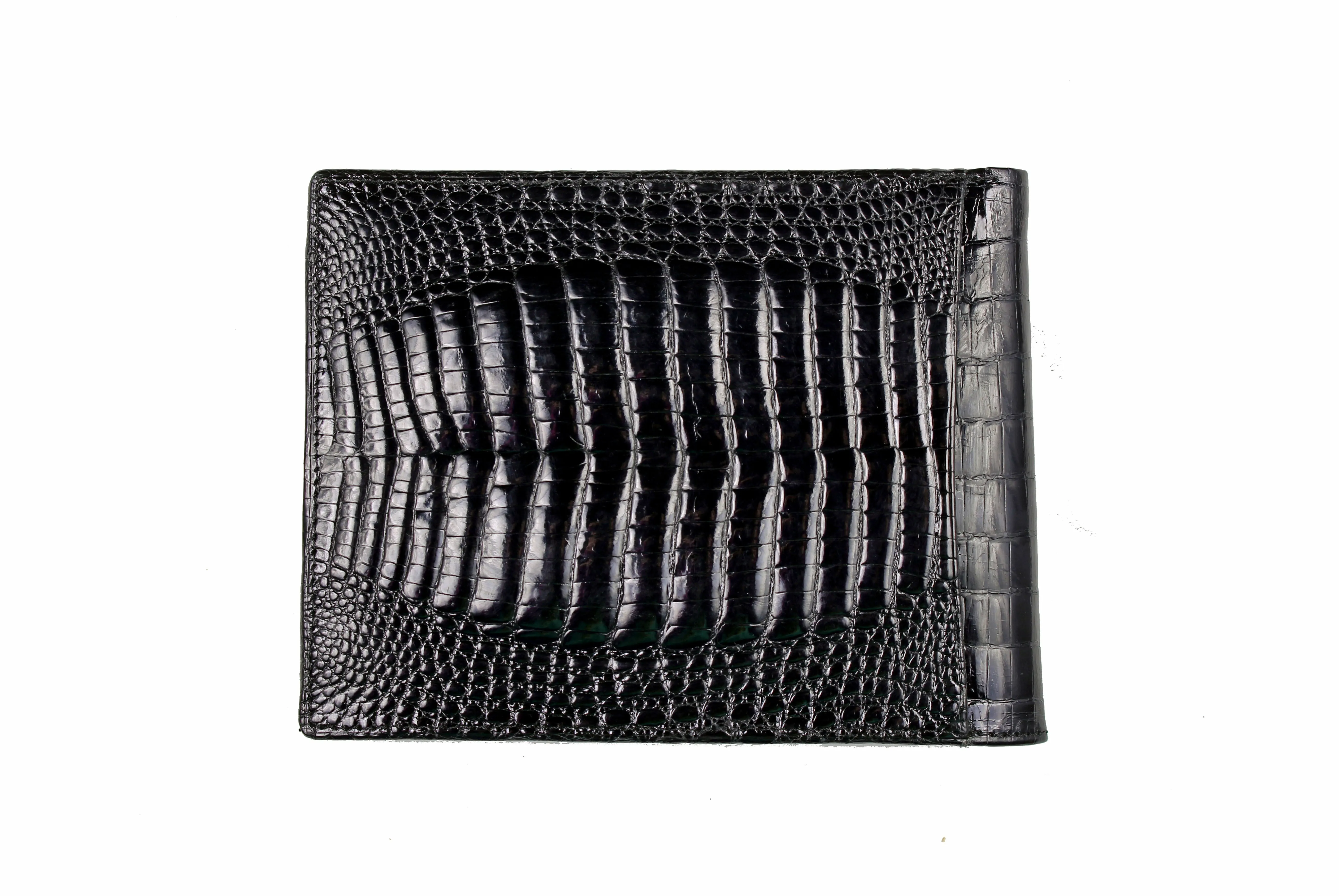 Double back baby crocodile skin wallet