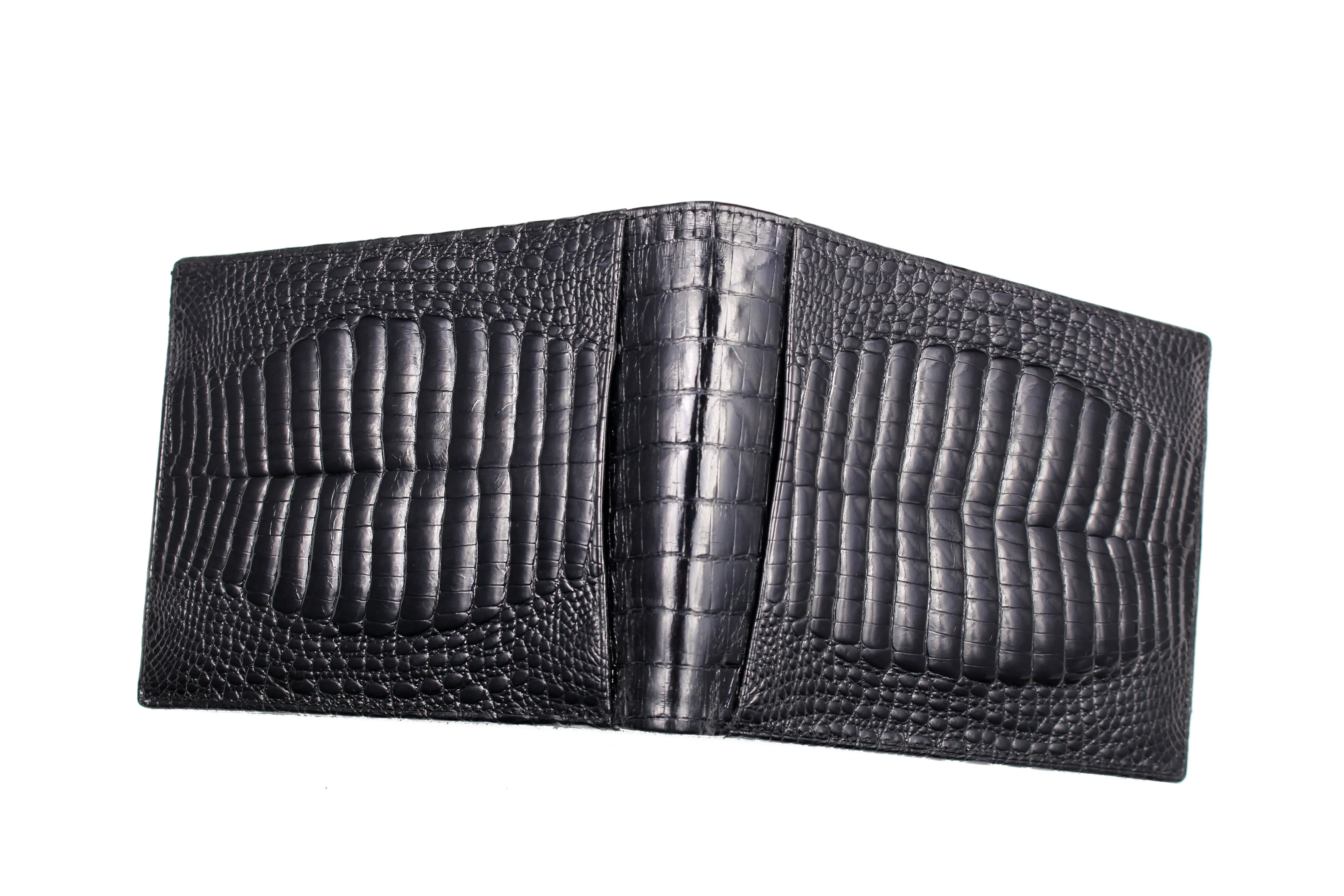 Double back baby crocodile skin wallet