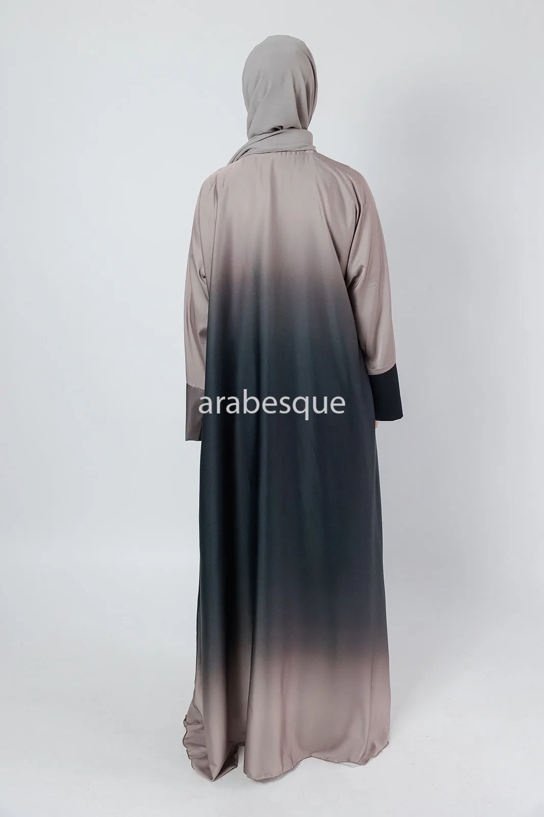 Double Ombre Satin Abaya - 3 Colours