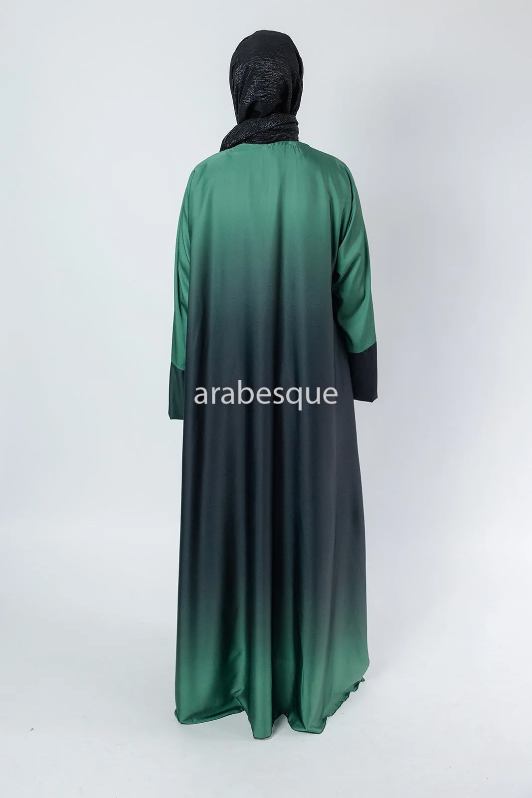 Double Ombre Satin Abaya - 3 Colours