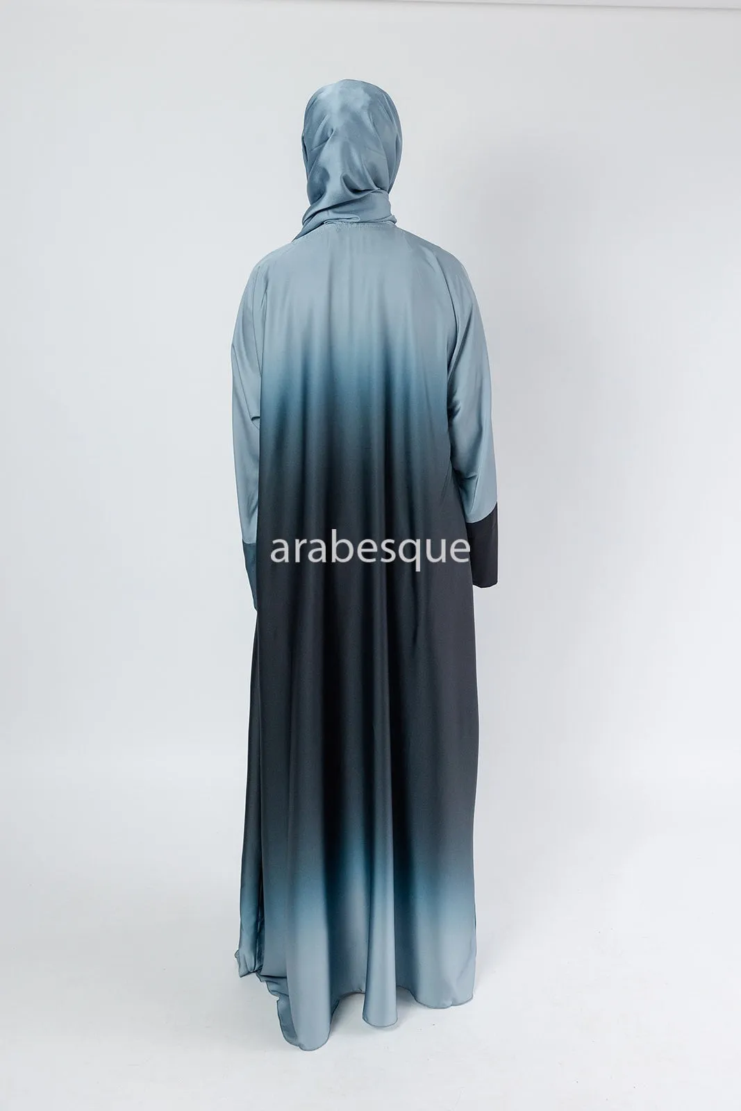 Double Ombre Satin Abaya - 3 Colours