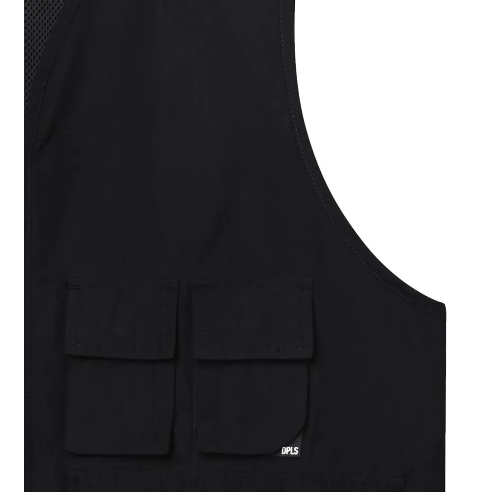 DPLS ZIP UP UTILITY GILET-BLACK