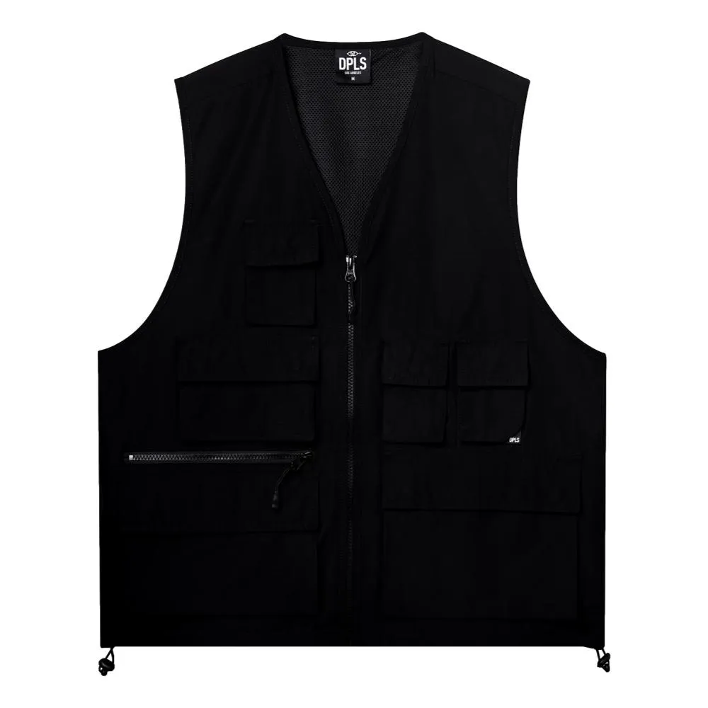 DPLS ZIP UP UTILITY GILET-BLACK