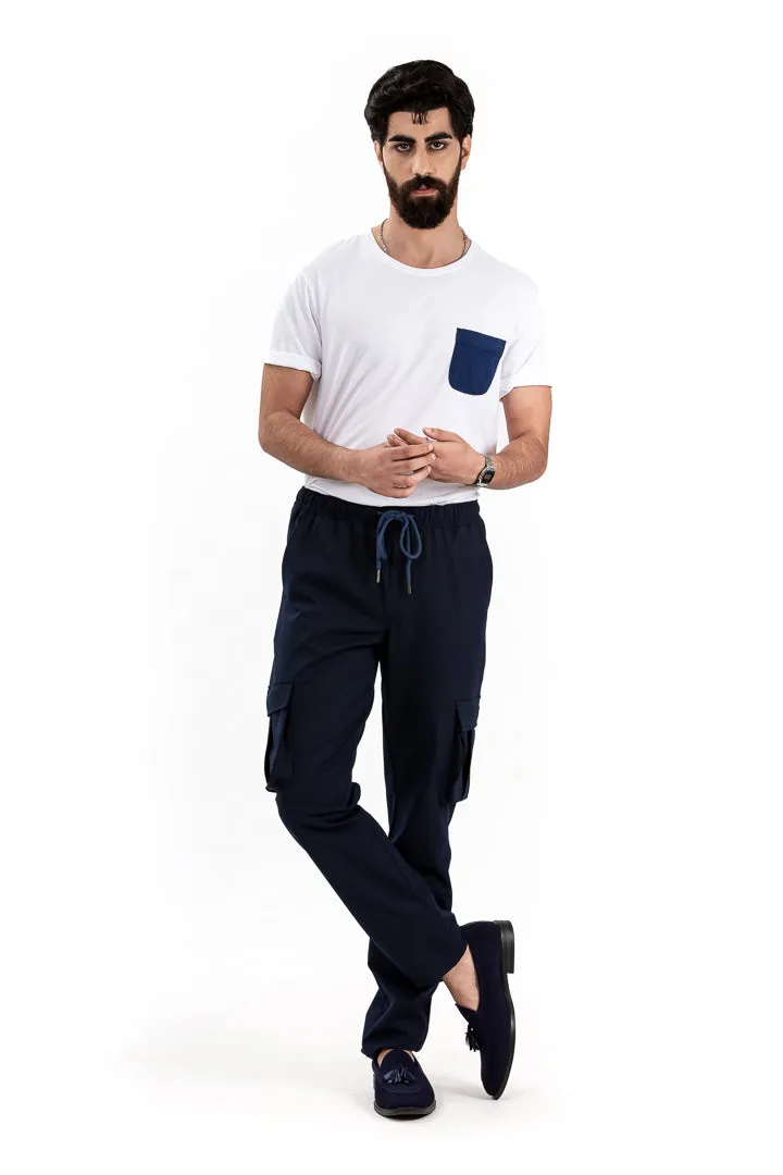 Eco Navy Stretch Cargo Pants