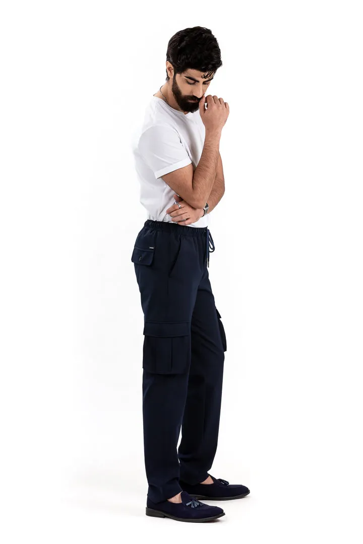 Eco Navy Stretch Cargo Pants