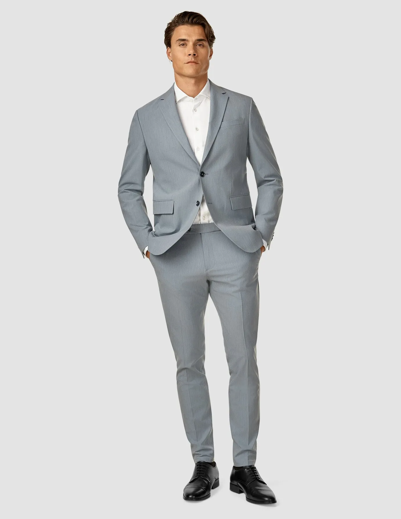 Essential Suit Pants Slim Light Blue Melange