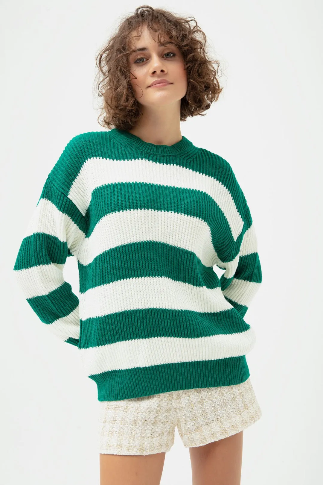 Female Bike Neckline Triko Sweater