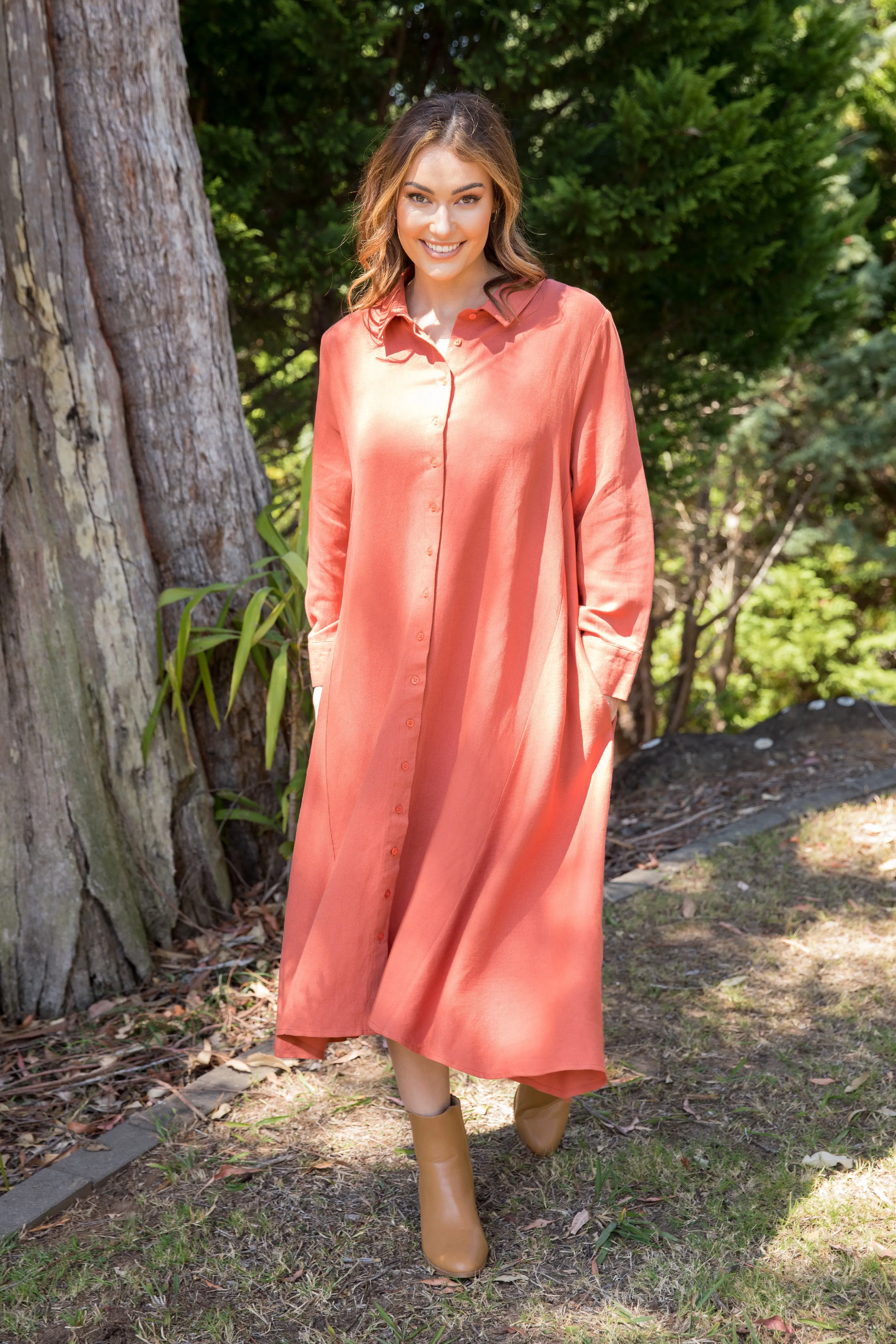 FINAL SALE Cadillia Dress in Terracotta