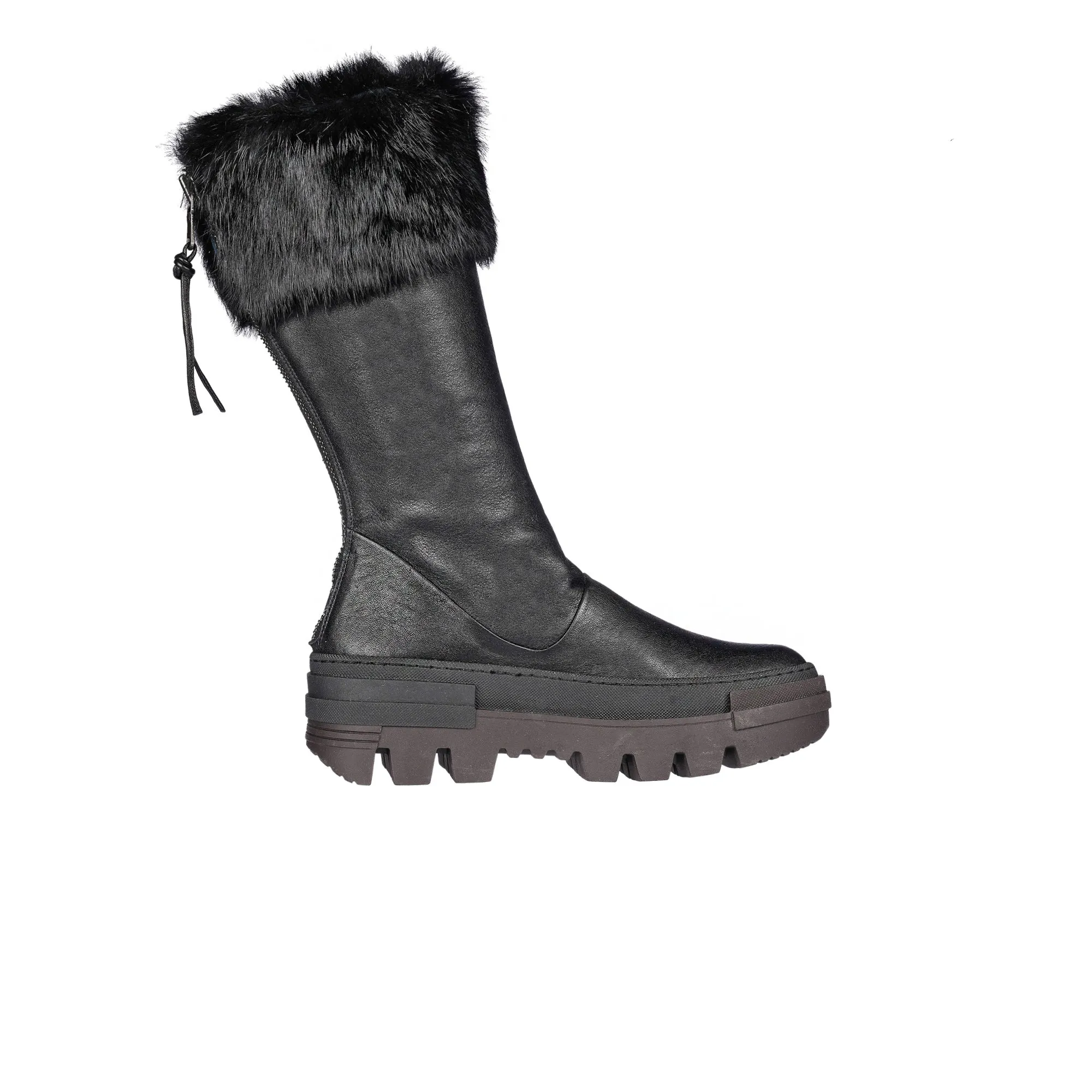 Fur Collar Boot Messico Black