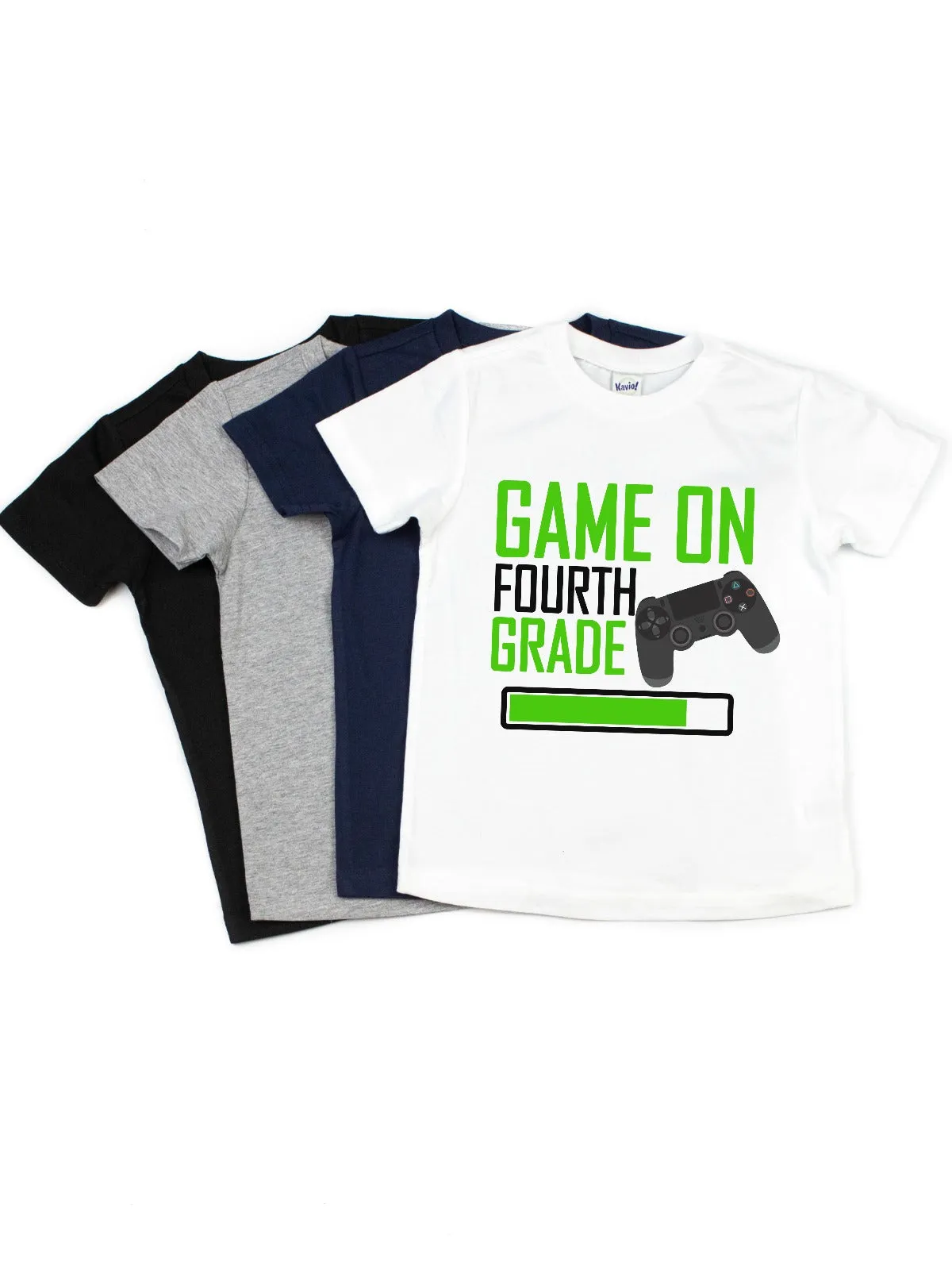 Game On Back to School Boys Shirt - White, Black, Navy, & Heather Gray