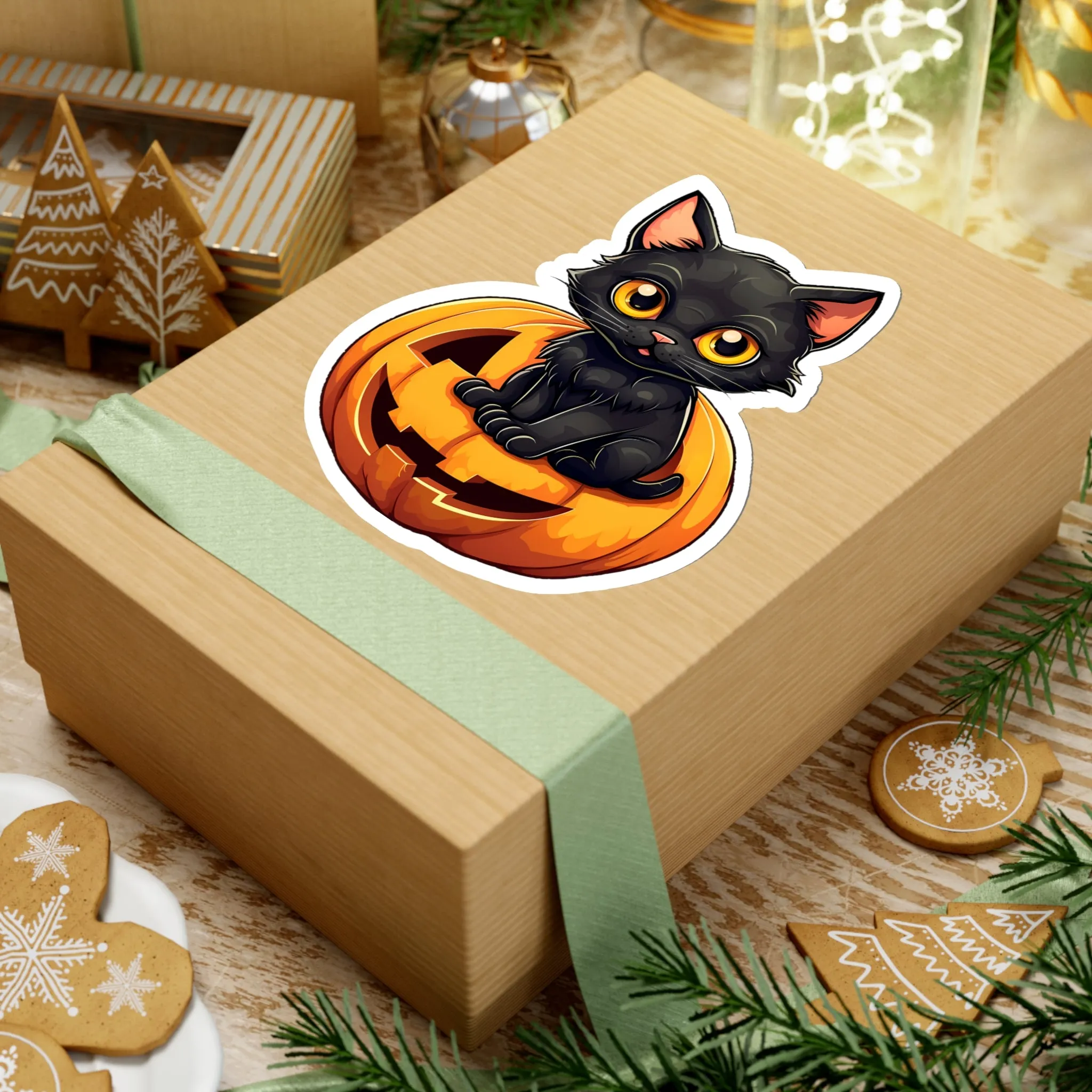 Get Creepy with Black Cat and Pumpkin Stickers for Halloween