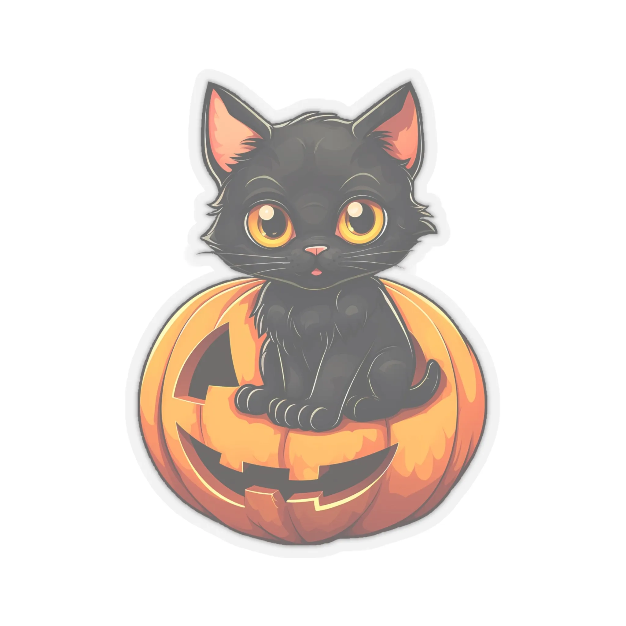 Get Creepy with Black Cat and Pumpkin Stickers for Halloween