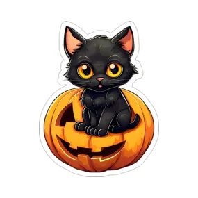 Get Creepy with Black Cat and Pumpkin Stickers for Halloween