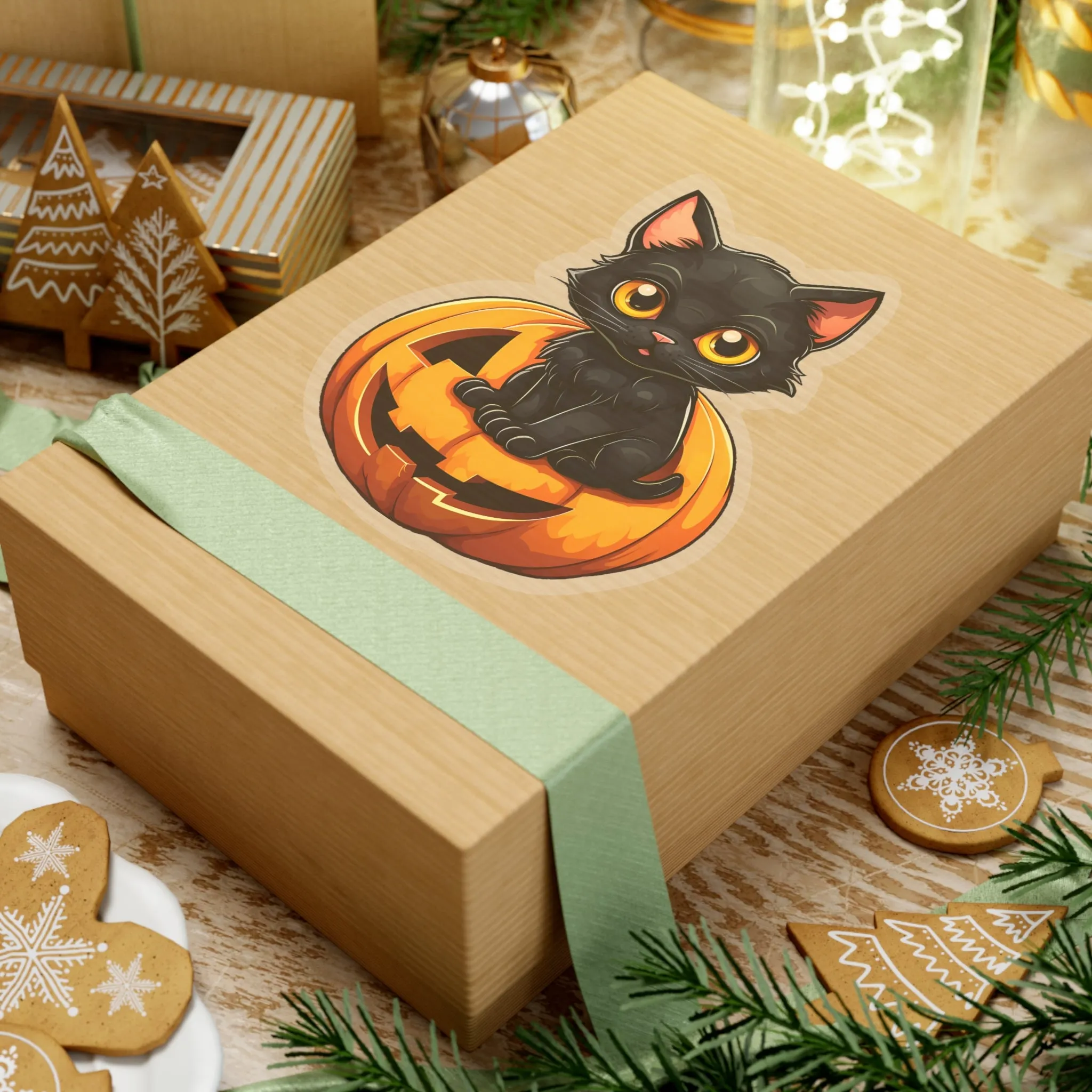 Get Creepy with Black Cat and Pumpkin Stickers for Halloween