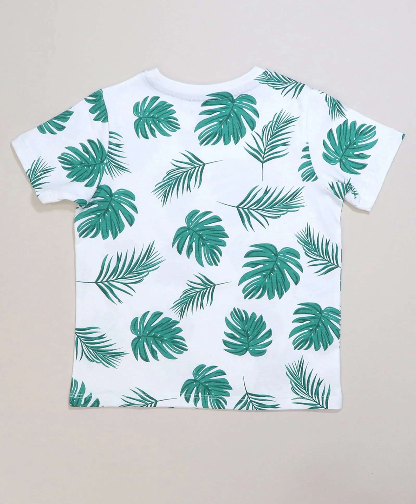 Green Leafs Print Half Sleeves T-Shirt & Shorts Set