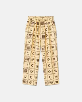 Jiro - Printed Silk-Twill Pants - Apricot Kopjafa