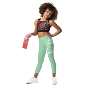 Kids' Girls Yoga Pants Workout Leggings Jiu-Jitsu 010 - Vista Blue