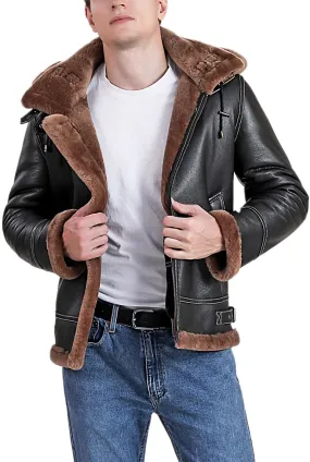 Landing Leathers Men Monogram Collection B-3 Sheepskin Bomber Jacket