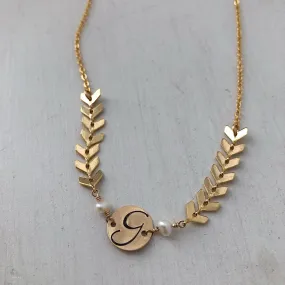 Laurel Script Initial Necklace