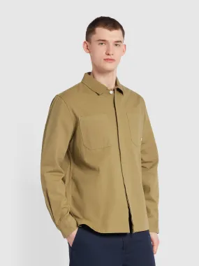 Leon Relaxed Fit Overshirt In True Khaki