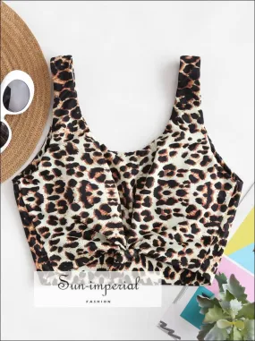 Leopard Knotted Bikini top