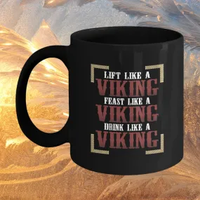 Lift Like A Viking Black Mug