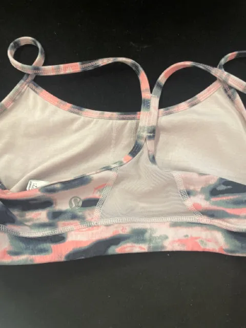 Lululemon Pink and BLack Women's 8 Sports Bra