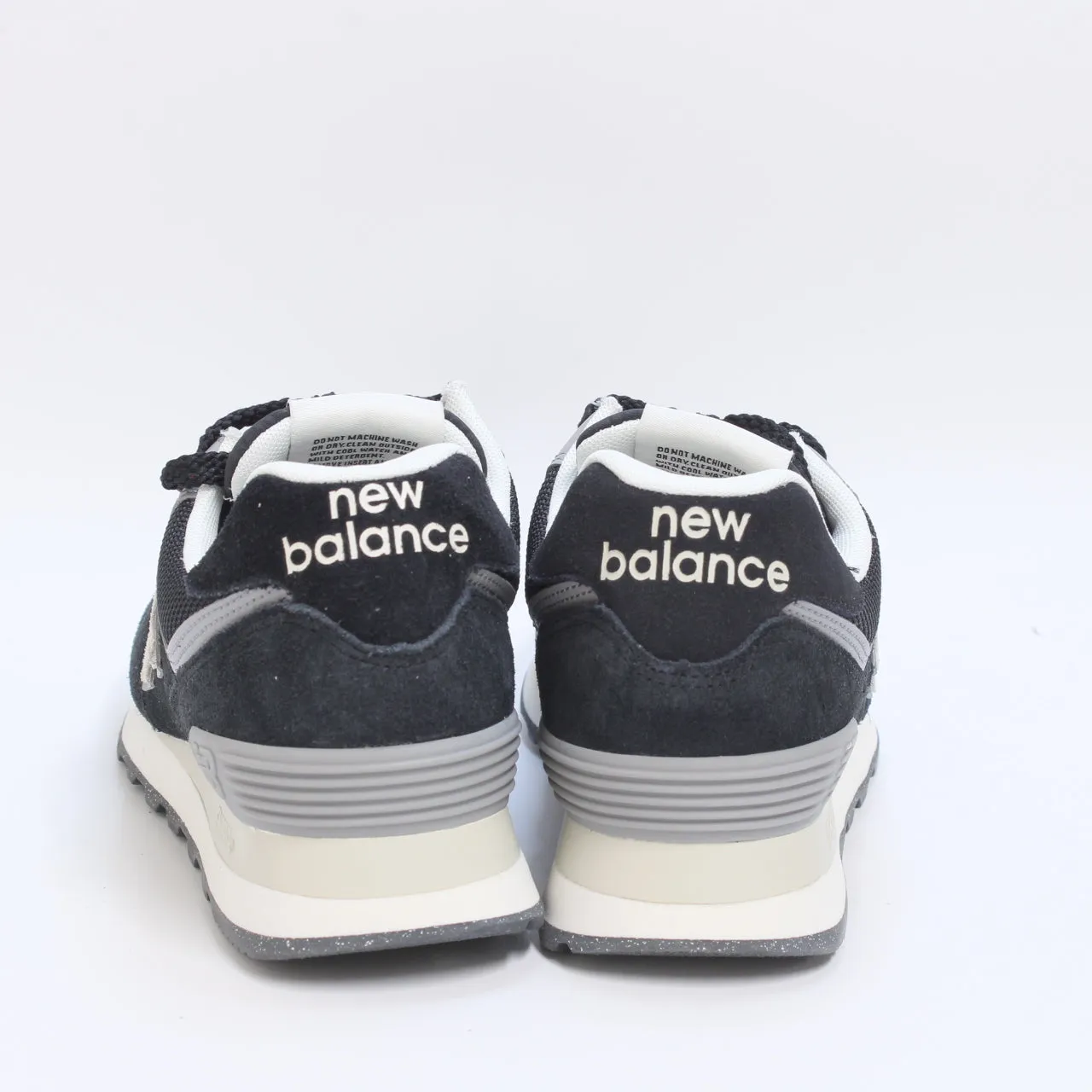 Mens New Balance 574 Black Silver Grey Trainers