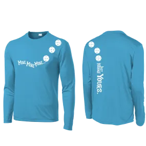 Mine JK Yours (Pickleball Colors Patriotic Stars White or Purple) | Men's Long Sleeve Athletic Shirt | 100% Polyester