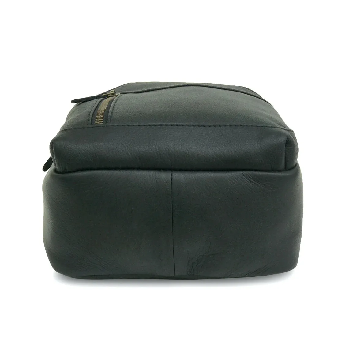 Modern Leather Chest Bag - Black