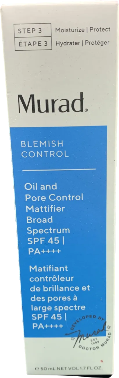 Murad Blemish Control Oil And Pore Control Mattifier Broad Spectrum Spf 45 | Pa     50 ml