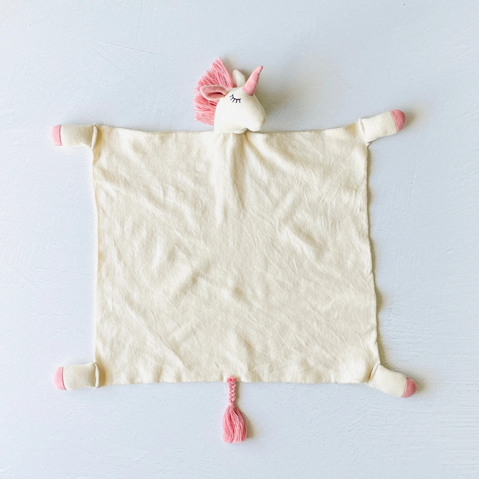 Organic Baby Lovey Security Blanket Cuddle Cloth  - Unicorn