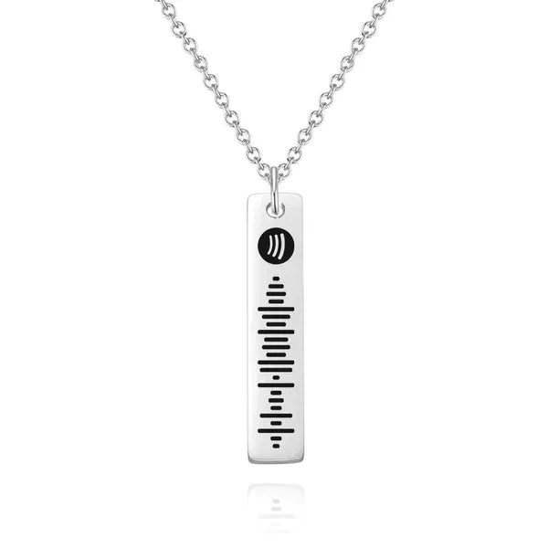 Personalized Bar Necklace Spotify Code Necklace Custom Music Spotify Scan Code Necklace