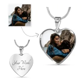 Personalized Photo Heart Pendant Necklace