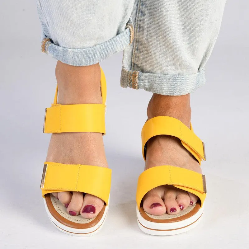 Pierre Cardin Fiona 2 Strap Sandals - Yellow