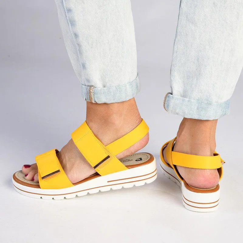 Pierre Cardin Fiona 2 Strap Sandals - Yellow