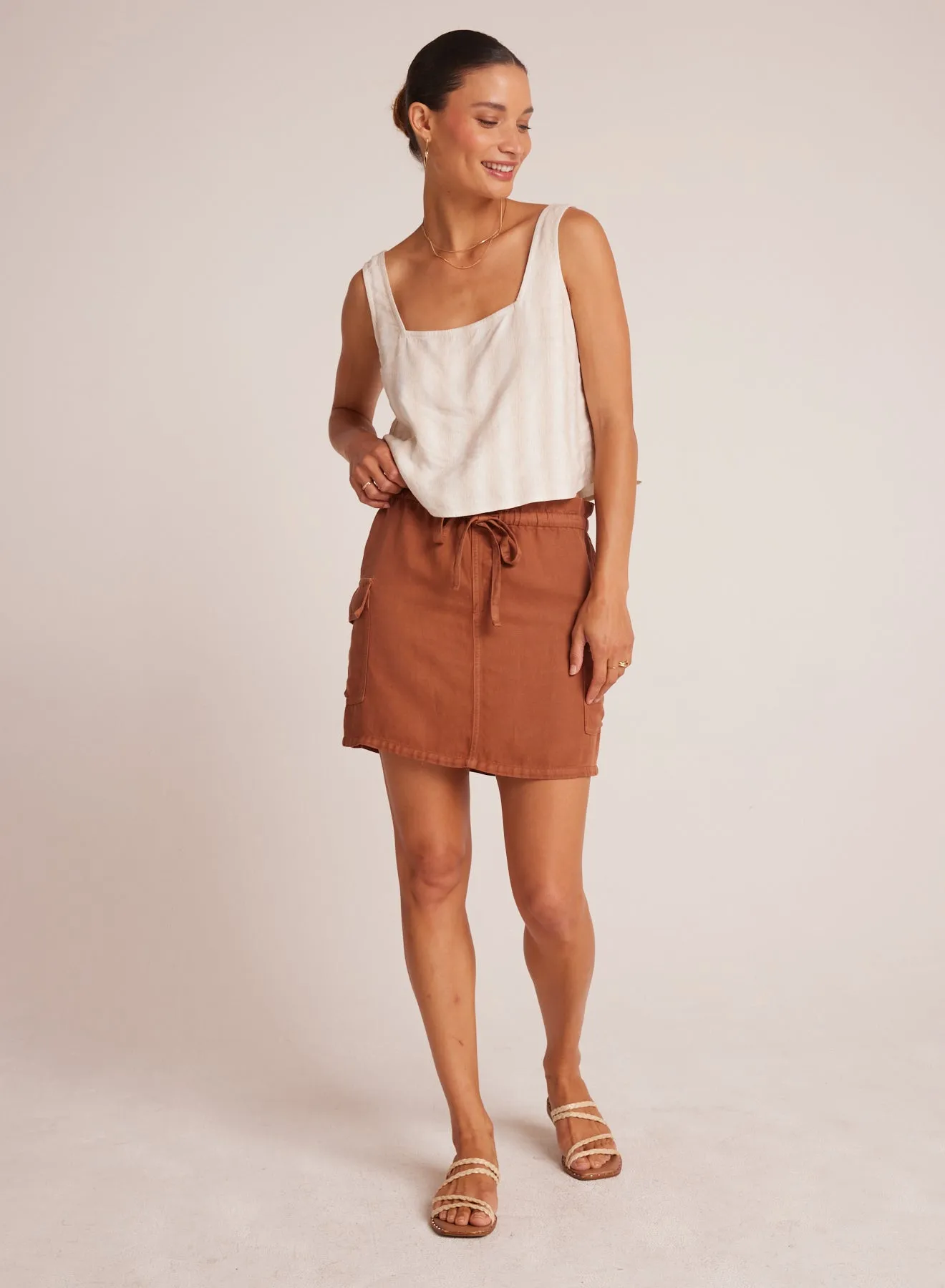 Posey Cargo Mini Skirt - Summer Brown