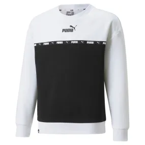 Puma Junior two-tone crewneck sweatshirt Power Tape Crew FL G 670201 02 white-black