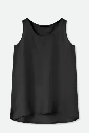 SABINA SILK TWILL TANK TOP IN BLACK