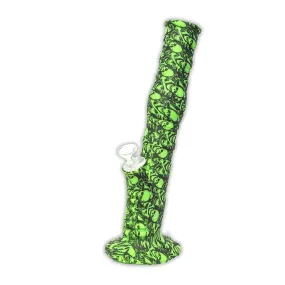 Skulls Gripper Silicone Bong - Black & Green